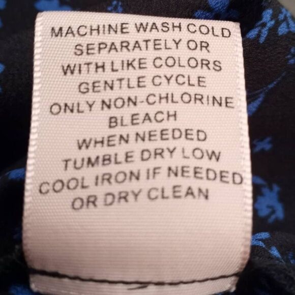 PHILOSOPHY BLACK & BLUE FLORAL PEASANT BLOUSE SZ.S EUC. - Picture 7 of 8